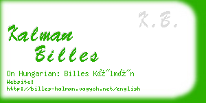 kalman billes business card